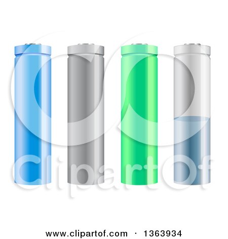 Clipart of 3d Lithium Icon Batteries - Royalty Free Vector Illustration by vectorace