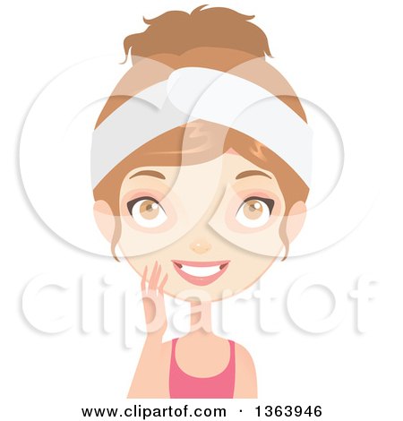 Clipart of a Dirty Blond Caucasian Woman Wearing a Face Mask - Royalty Free Vector Illustration by Melisende Vector