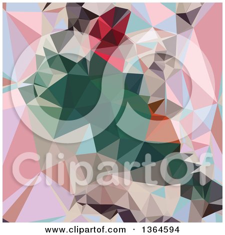Clipart of a Charm Pink Low Poly Abstract Geometric Background - Royalty Free Vector Illustration by patrimonio