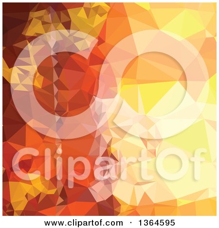 Clipart of a Deep Saffron Orange Low Poly Abstract Geometric Background - Royalty Free Vector Illustration by patrimonio