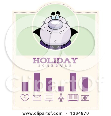 Clipart of a Purple Halloween Vampire Holiday Schedule Design - Royalty Free Vector Illustration by Cory Thoman