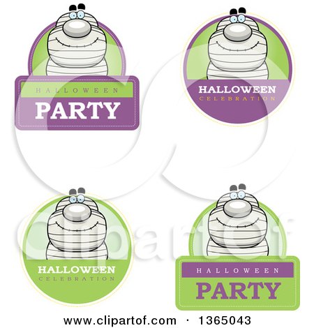 Clipart of Halloween Mummy Badges - Royalty Free Vector Illustration by Cory Thoman