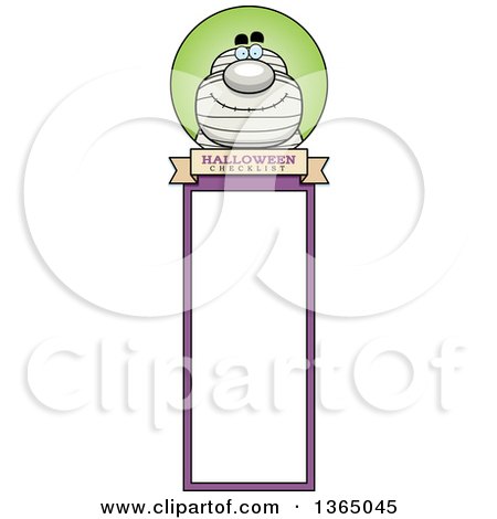 Clipart of a Halloween Mummy Bookmark - Royalty Free Vector Illustration by Cory Thoman
