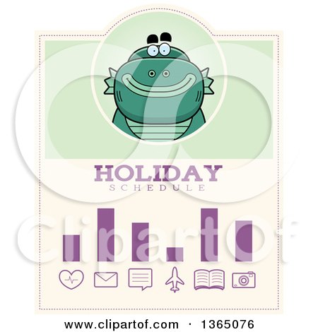 Clipart of a Halloween Swamp Creature Holiday Schedule Design - Royalty Free Vector Illustration by Cory Thoman