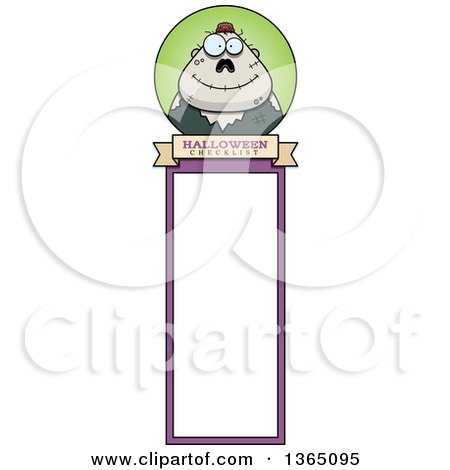 Clipart of a Halloween Zombie Bookmark - Royalty Free Vector Illustration by Cory Thoman