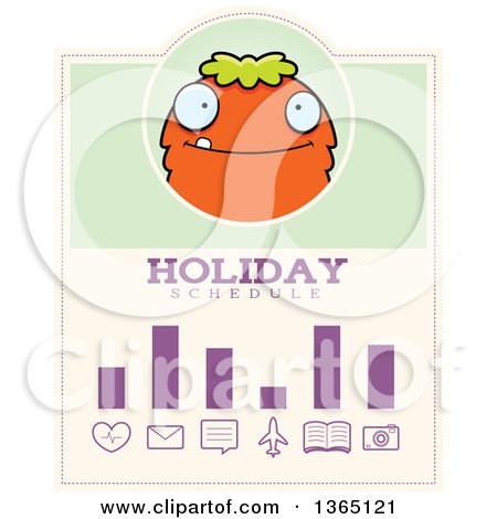 Clipart of a Green and Orange Halloween Monster Holiday Schedule Design - Royalty Free Vector Illustration by Cory Thoman