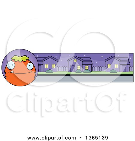 Clipart of a Green and Orange Halloween Monster Banner or Border - Royalty Free Vector Illustration by Cory Thoman