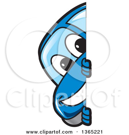 Clipart of a Happy Blue Car Mascot Smiling Around a Sign - Royalty Free Vector Illustration by Mascot Junction