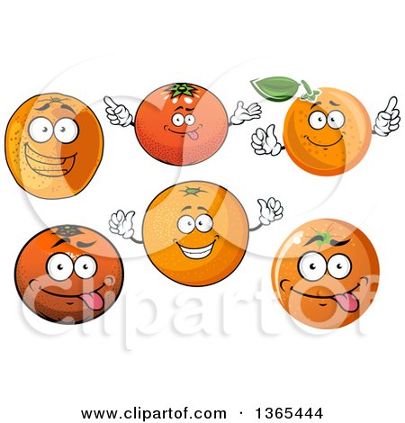 Clipart of Navel Orange Characters - Royalty Free Vector Illustration by Vector Tradition SM
