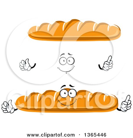 Clipart of a Cartoon Face, Hands and Bread - Royalty Free Vector Illustration by Vector Tradition SM