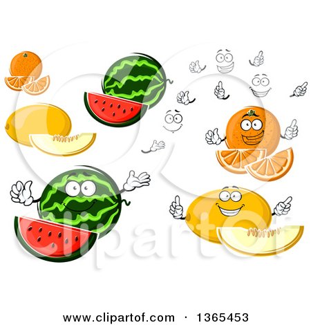 Clipart of Oranges and Melons - Royalty Free Vector Illustration by Vector Tradition SM