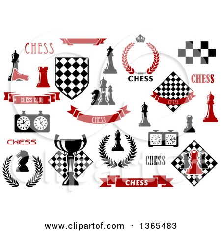 Clipart of Chess Game Designs with Text - Royalty Free Vector Illustration by Vector Tradition SM