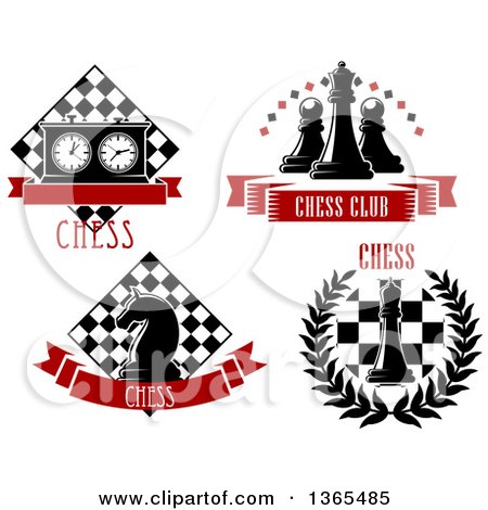 Clipart of Chess Game Designs with Text - Royalty Free Vector Illustration by Vector Tradition SM