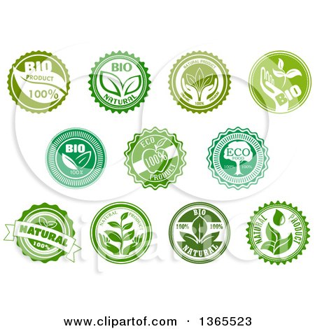 Clipart of Green Bio, Eco and Natural Designs - Royalty Free Vector Illustration by Vector Tradition SM