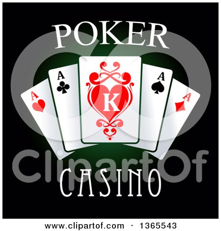 Clipart of a Poker Casino Design with Playing Cards - Royalty Free Vector Illustration by Vector Tradition SM