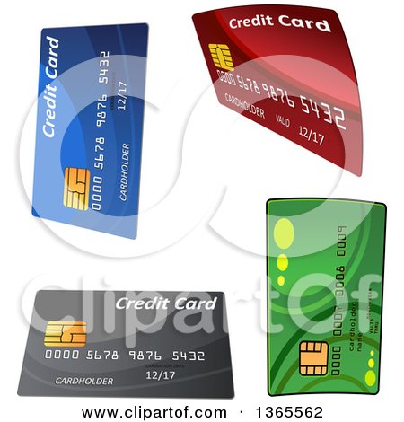 Clipart of 3d Credit Cards - Royalty Free Vector Illustration by Vector Tradition SM