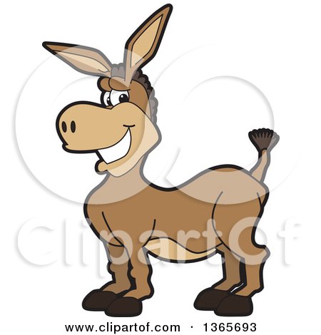 Clipart of a Cartoon Donkey Mascot - Royalty Free Vector Illustration by Mascot Junction