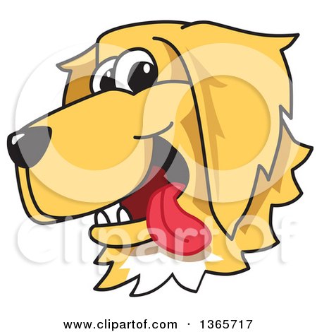 Clipart of a Cartoon Happy Golden Retriever Dog Face - Royalty Free Vector Illustration by Toons4Biz