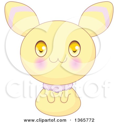 Clipart of a Cute Yellow Bunny Rabbit Creature - Royalty Free Vector Illustration by Pushkin