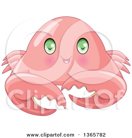 Clipart of a Cute Baby Crab with Green Eyes - Royalty Free Vector Illustration by Pushkin
