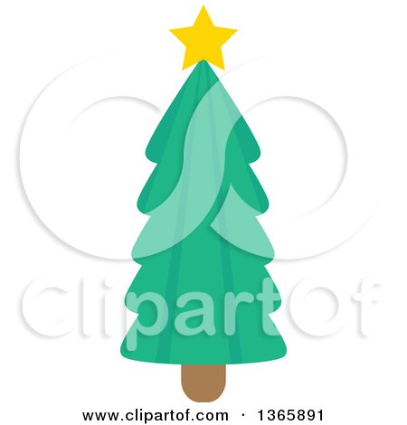 Clipart of a Christmas Tree with a Star - Royalty Free Vector Illustration by visekart