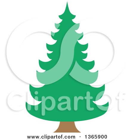 Clipart of a Conifer Evergreen Tree - Royalty Free Vector Illustration by visekart