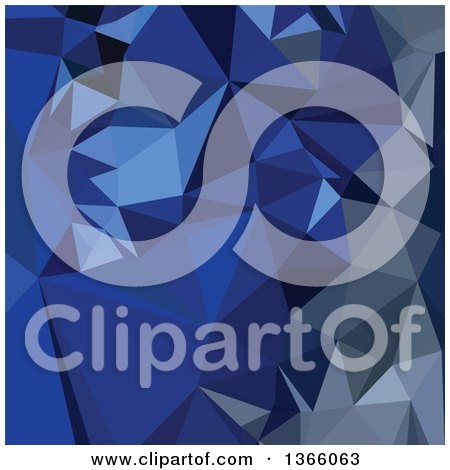 Clipart of a Catalina Blue Low Poly Abstract Geometric Background - Royalty Free Vector Illustration by patrimonio