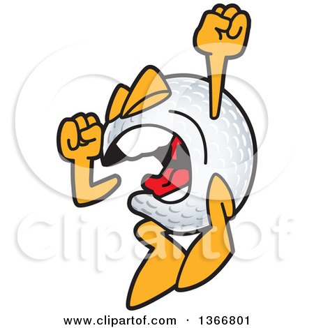 Clipart of a Golf Ball Sports Mascot Character Throwing a Temper Tantrum - Royalty Free Vector Illustration by Mascot Junction