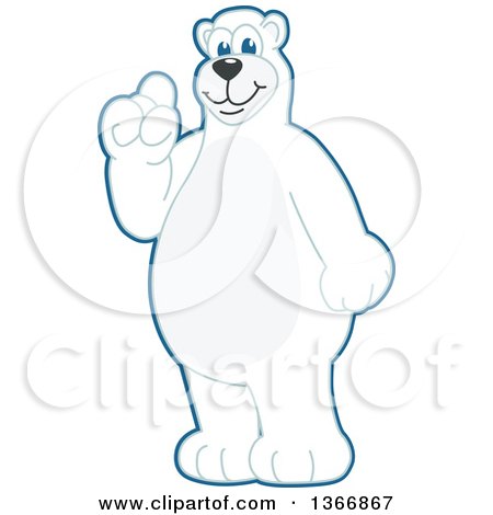 Clipart of a Polar Bear School Mascot Character with an Idea - Royalty Free Vector Illustration by Mascot Junction