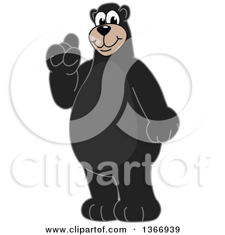 Clipart of a Black Bear School Mascot Character with an Idea - Royalty Free Vector Illustration by Mascot Junction