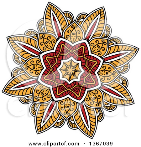 Clipart of a Kaleidoscope Flower - Royalty Free Vector Illustration by Vector Tradition SM