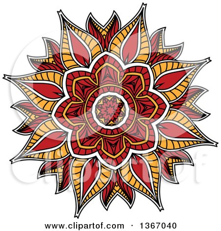 Clipart of a Kaleidoscope Flower - Royalty Free Vector Illustration by Vector Tradition SM