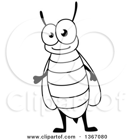 Clipart of a Cartoon Black and White Bee - Royalty Free Vector Illustration by Vector Tradition SM