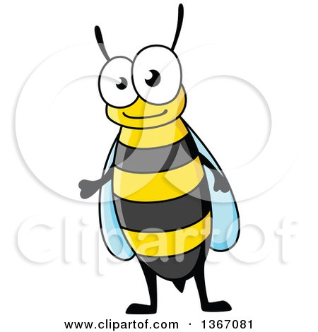 Clipart of a Cartoon Bee - Royalty Free Vector Illustration by Vector Tradition SM