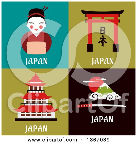 Clipart of Japan Designs - Royalty Free Vector Illustration by Vector Tradition SM