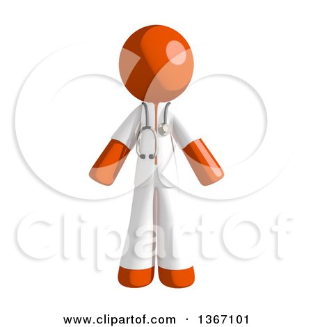 Clipart of an Orange Man Doctor or Veterinarian - Royalty Free Illustration by Leo Blanchette