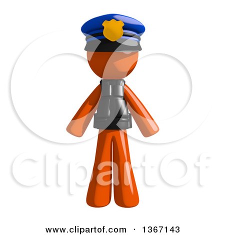 Clipart of an Orange Man Police Officer - Royalty Free Illustration by Leo Blanchette