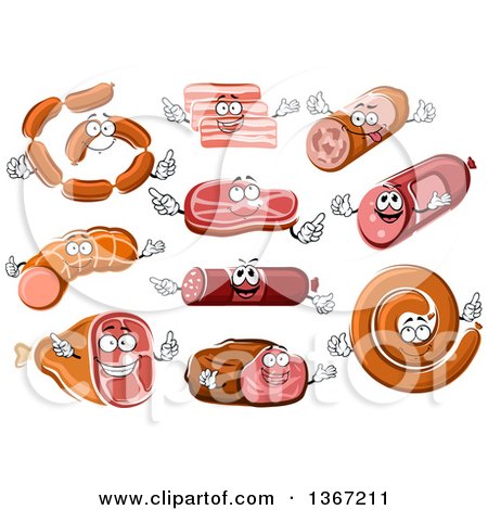 Clipart of Meat Characters - Royalty Free Vector Illustration by Vector Tradition SM