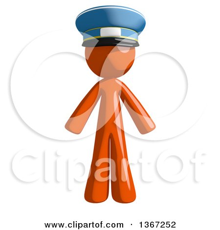 Clipart of an Orange Mail Man Wearing a Hat - Royalty Free Illustration by Leo Blanchette