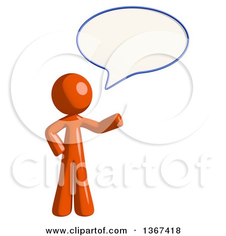 Clipart of an Orange Man Talking - Royalty Free Illustration by Leo Blanchette