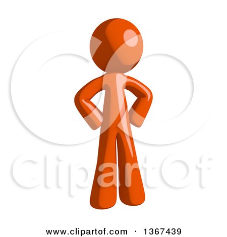 Clipart of an Orange Man Standing with Hands on His Hips - Royalty Free Illustration by Leo Blanchette