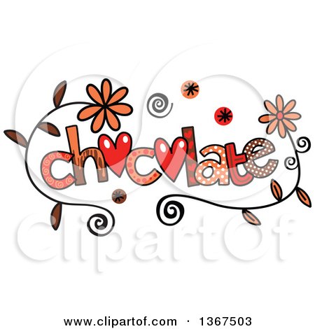 Clipart of Colorful Sketched Chocolate Word Art - Royalty Free Vector Illustration by Prawny