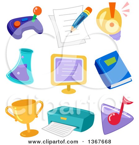 Clipart of Educational Icons - Royalty Free Vector Illustration by BNP Design Studio