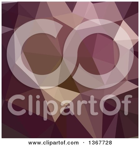 Clipart of a Low Poly Abstract Geometric Background in Deep Tuscan Red - Royalty Free Vector Illustration by patrimonio