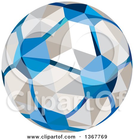 Clipart of a Geometric Low Poly Style Soccer Ball - Royalty Free Vector Illustration by patrimonio
