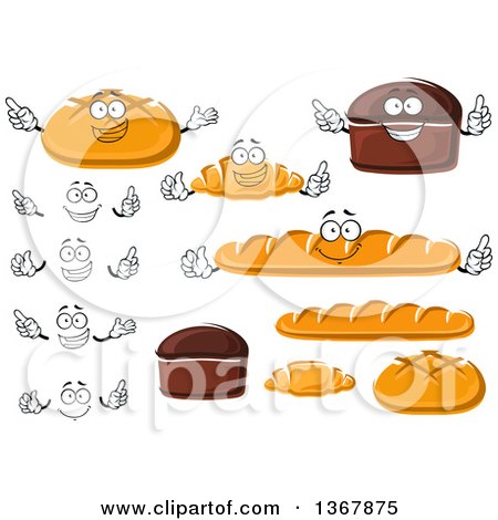 Clipart of Bread Characters - Royalty Free Vector Illustration by Vector Tradition SM