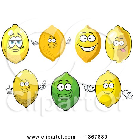 Clipart of Lemon and Lime Characters - Royalty Free Vector Illustration by Vector Tradition SM