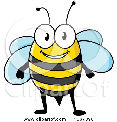Clipart of a Cartoon Happy Bee - Royalty Free Vector Illustration by Vector Tradition SM