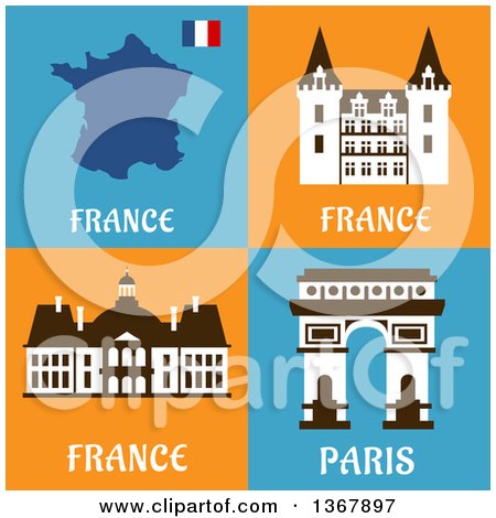 Clipart of France and Paris Designs - Royalty Free Vector Illustration by Vector Tradition SM