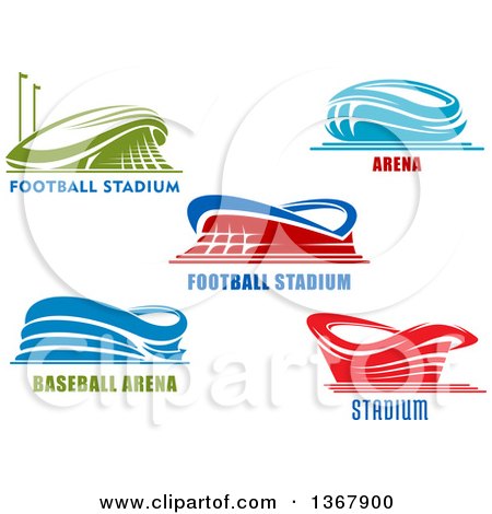 Clipart of Arena Stadiums with Text - Royalty Free Vector Illustration by Vector Tradition SM